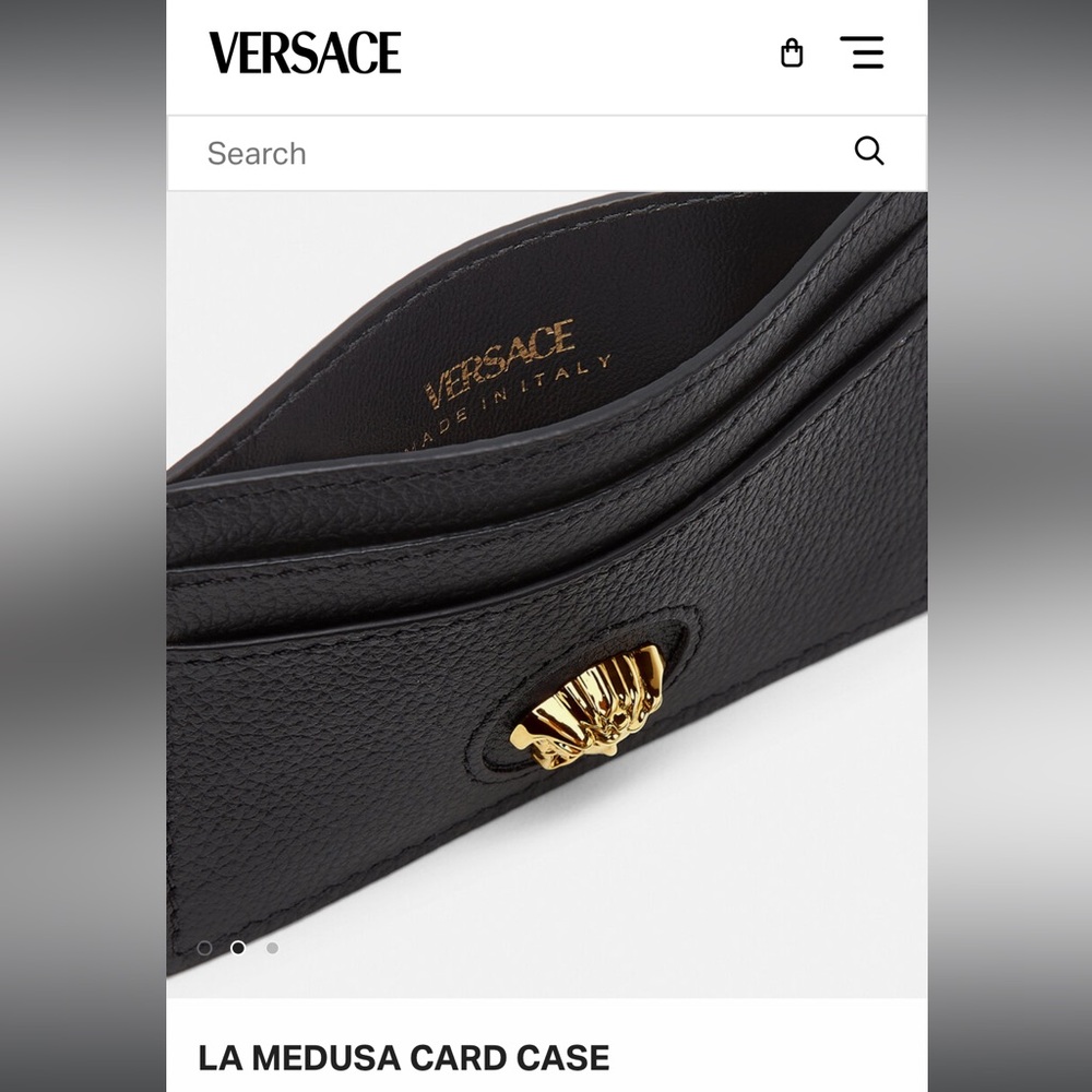 Versace La Medusa Card Case (NWOT; Tan/Gold) - Picture 10 of 10